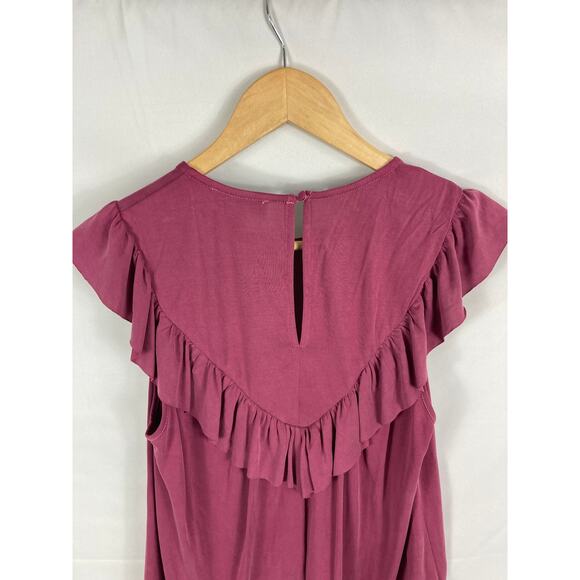Evereve Ruffle Top Purple Blouse Size XS - Picture 5 of 6